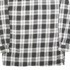 Mens Black & White Checked Shirt L Cotton Blend Comfortable Long Sleeve Casual