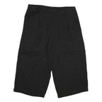 Womens Black Regular Fit Cotton Blend Zip Closure Trousers W40 L23 Relaxed Style