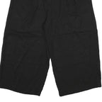 Womens Black Regular Fit Cotton Blend Zip Closure Trousers W40 L23 Relaxed Style
