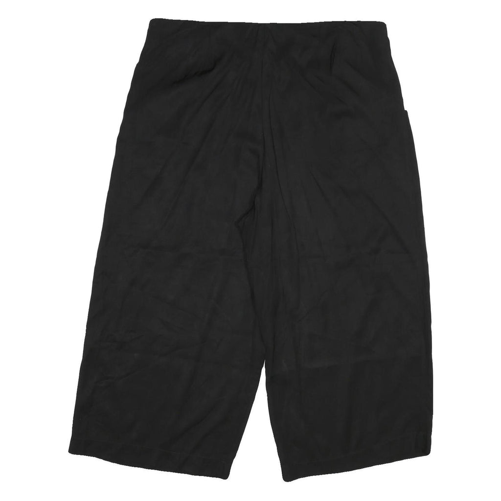 Womens Black Regular Fit Cotton Blend Zip Closure Trousers W40 L23 Relaxed Style