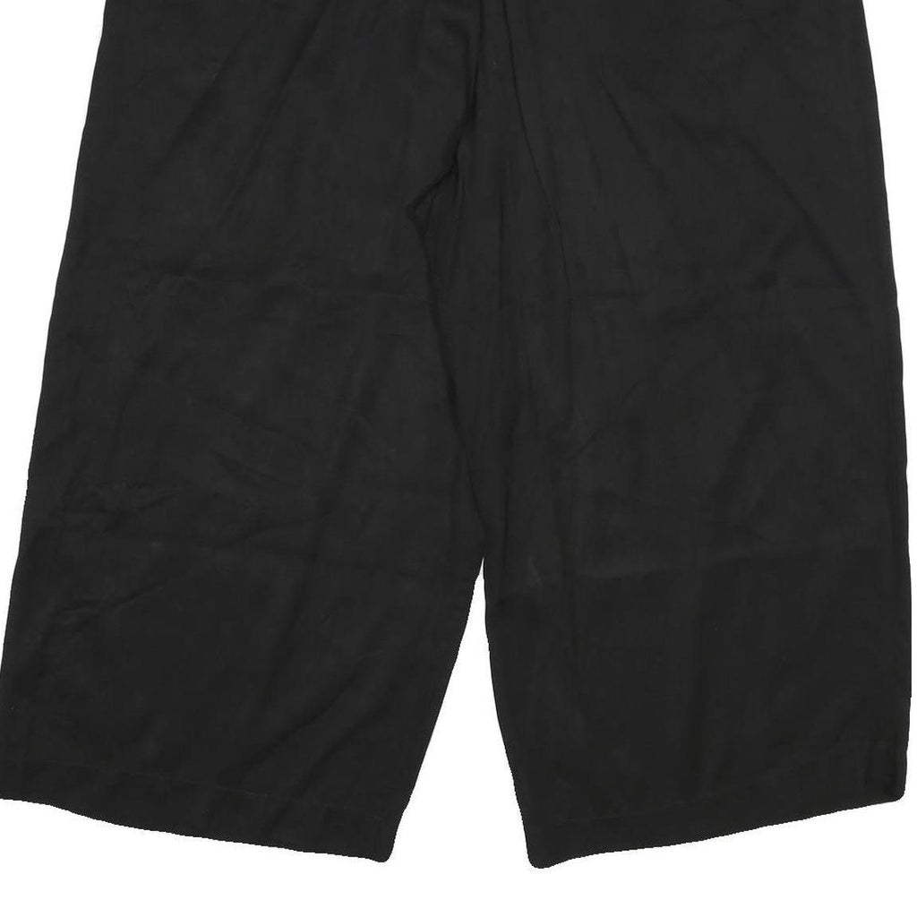 Womens Black Regular Fit Cotton Blend Zip Closure Trousers W40 L23 Relaxed Style