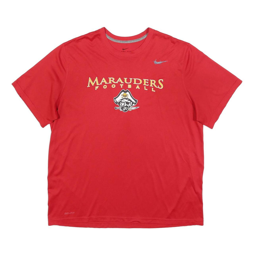 NIKE Mens Red Marauders Football Graphic T-Shirt XL Short Sleeve Crew Neck