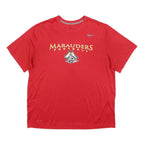 NIKE Mens Red Marauders Football Graphic T-Shirt XL Short Sleeve Crew Neck