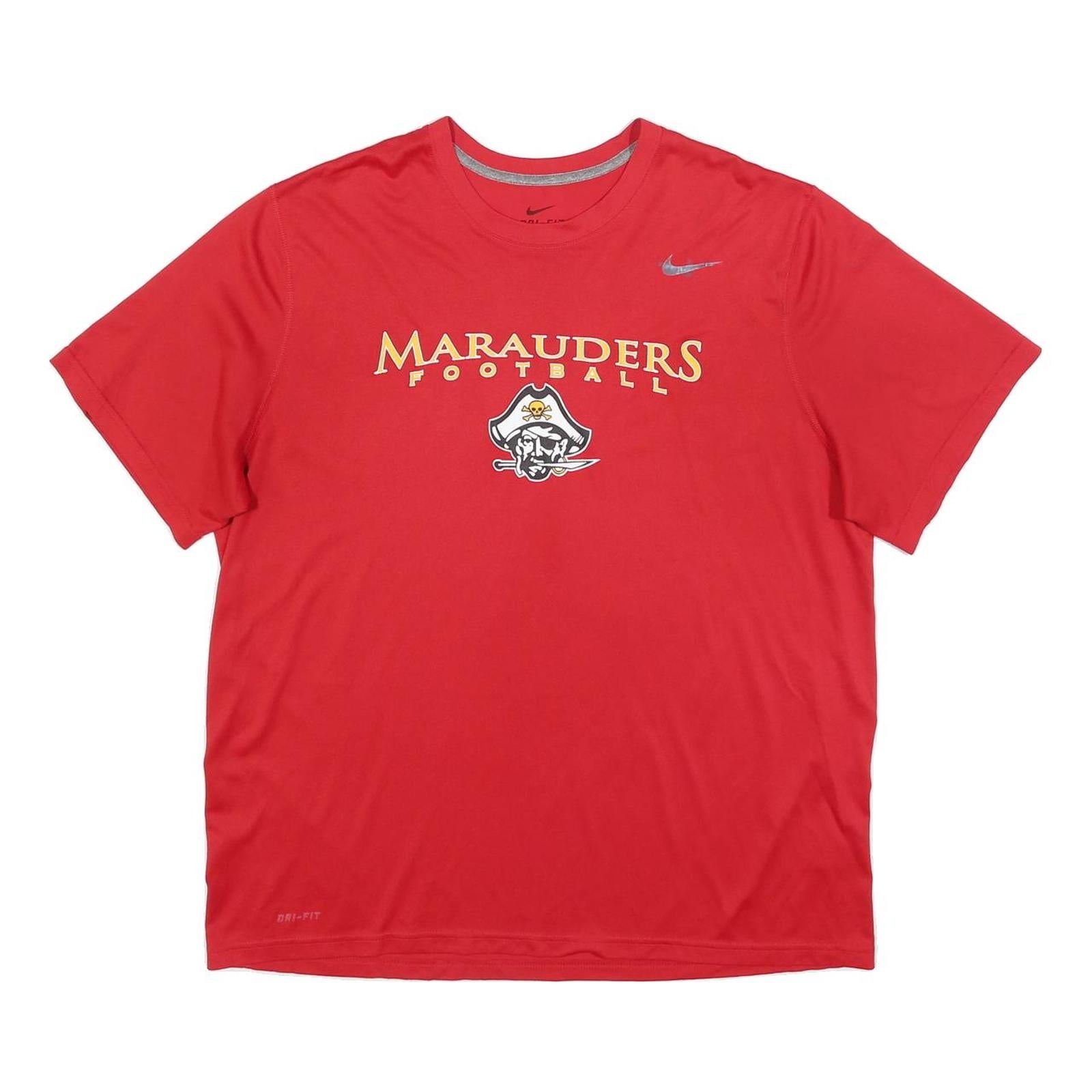 NIKE Mens Red Marauders Football Graphic T-Shirt XL Short Sleeve Crew Neck
