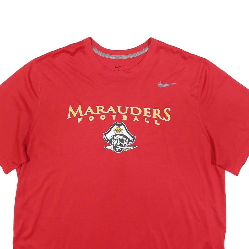 NIKE Mens Red Marauders Football Graphic T-Shirt XL Short Sleeve Crew Neck