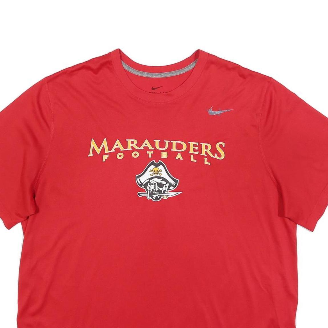 NIKE Mens Red Marauders Football Graphic T-Shirt XL Short Sleeve Crew Neck