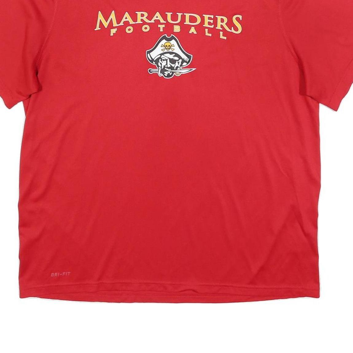 NIKE Mens Red Marauders Football Graphic T-Shirt XL Short Sleeve Crew Neck