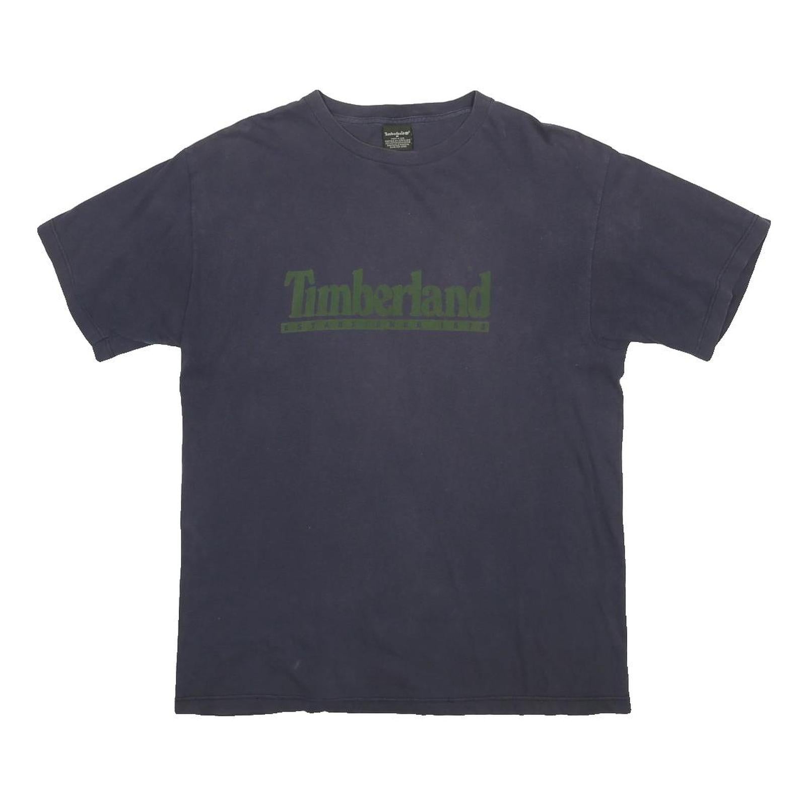TIMBERLAND Mens Navy Blue Graphic T-Shirt M Short Sleeve Crew Neck Logo Print