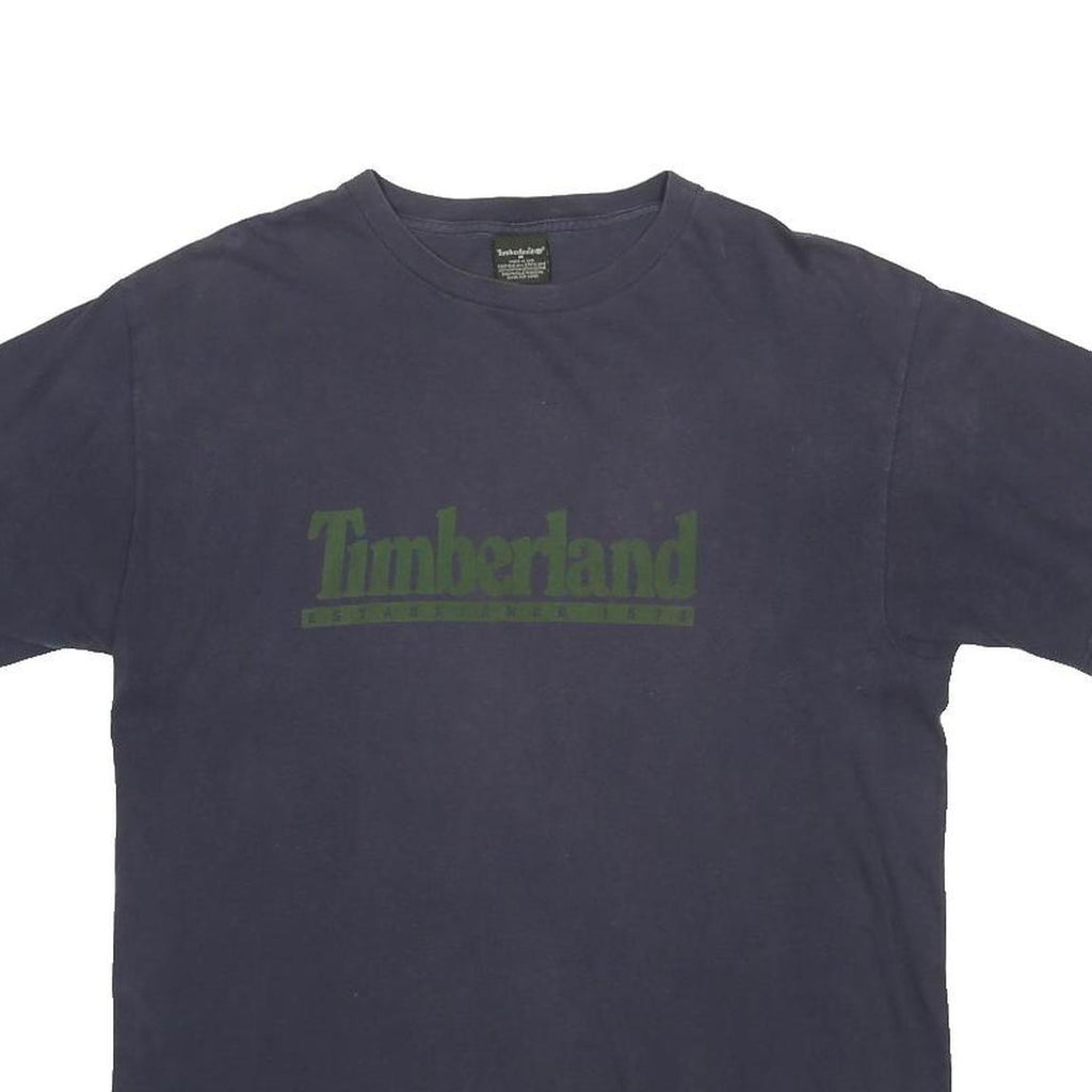 TIMBERLAND Mens Navy Blue Graphic T-Shirt M Short Sleeve Crew Neck Logo Print