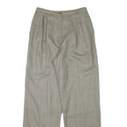 LAURA ASHLEY Womens Wool Regular Straight Beige Checked Trousers W26 L30