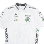LE COQ SPORTIF Mens White Tour De France Cycling Jersey L Short Sleeve Zip