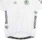 LE COQ SPORTIF Mens White Tour De France Cycling Jersey L Short Sleeve Zip