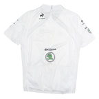 LE COQ SPORTIF Mens White Tour De France Cycling Jersey L Short Sleeve Zip