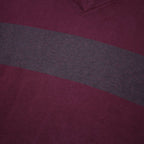 CHAPS Mens Maroon & Brown Plain V-Neck Basic Knit Jumper M Cotton Lightweight