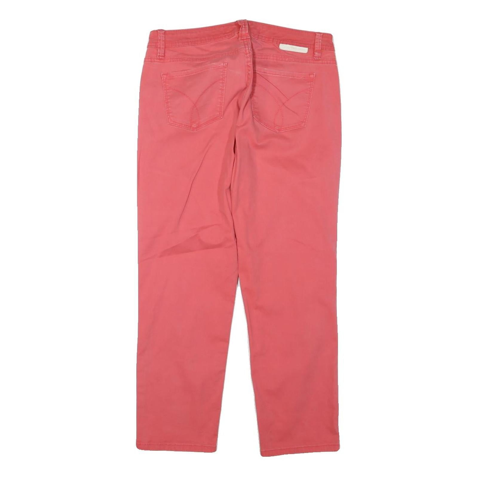 CALVIN KLEIN JEANS Womens Cotton Blend Coral Regular Straight Trousers W30 L25