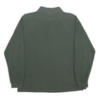 SPALDING Mens Green Long Sleeve Plain Cotton Polo Shirt L Casual Classic