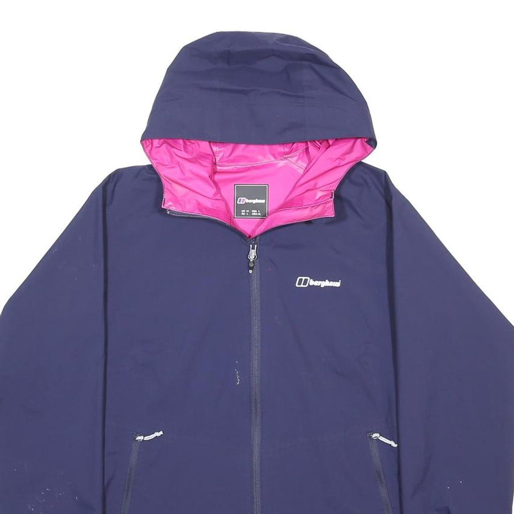 BERGHAUS Womens Navy Blue Outdoor Jacket UK 14 Synthetic Zip Hooded Plain