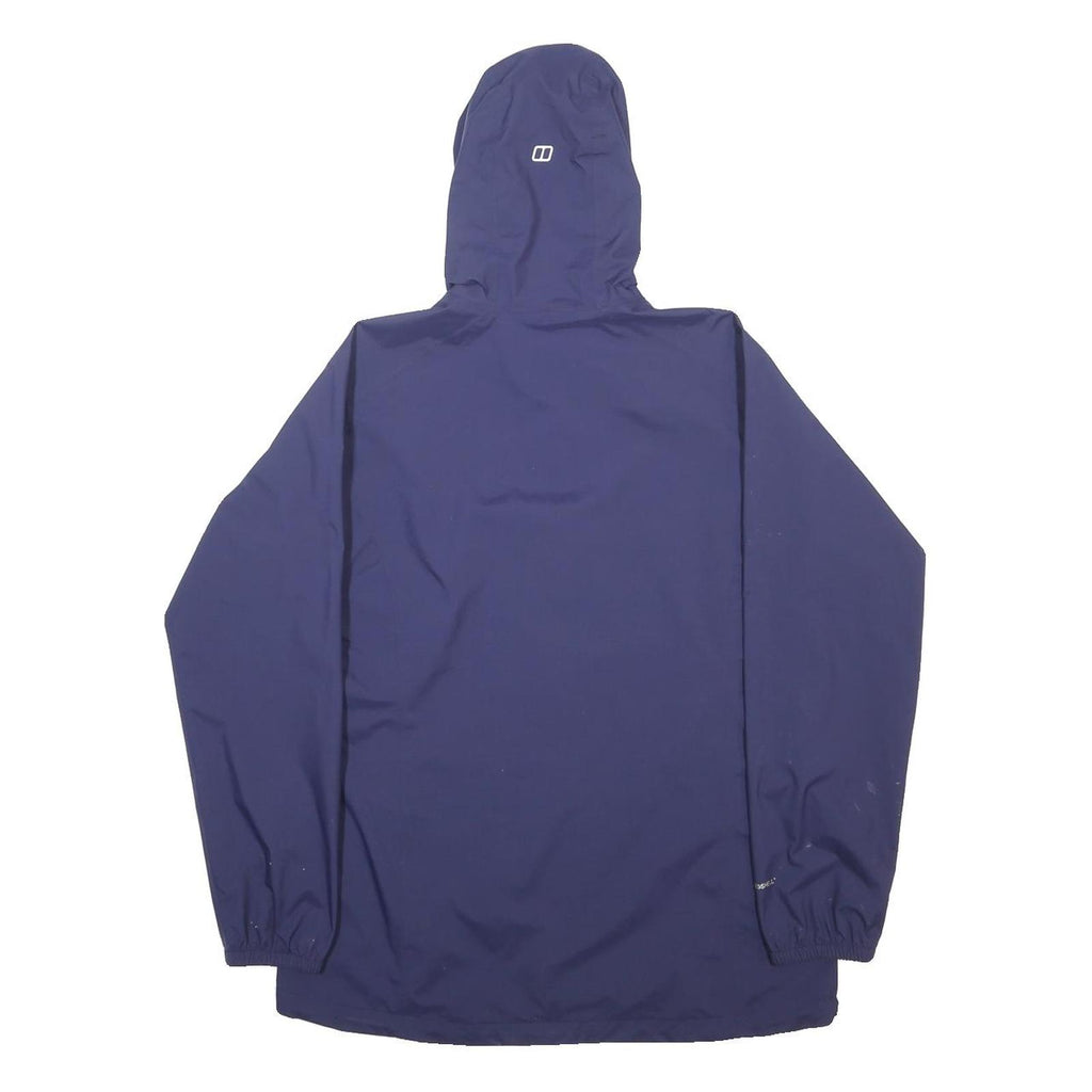 BERGHAUS Womens Navy Blue Outdoor Jacket UK 14 Synthetic Zip Hooded Plain