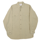 ELLECO REGULATION Mens Beige Shirt L Long Sleeve Button Polyester Blend Classic