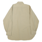 ELLECO REGULATION Mens Beige Shirt L Long Sleeve Button Polyester Blend Classic