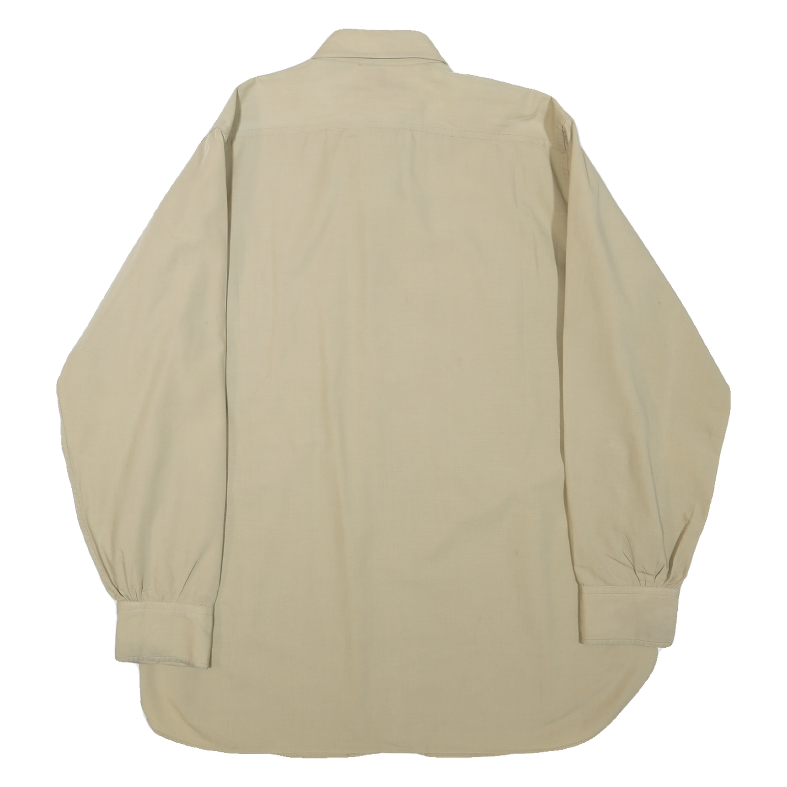 ELLECO REGULATION Mens Beige Shirt L Long Sleeve Button Polyester Blend Classic