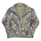 BEAR CREEK Mens Grey Camouflage Cotton Blend Zip Jacket L Outdoor Casual