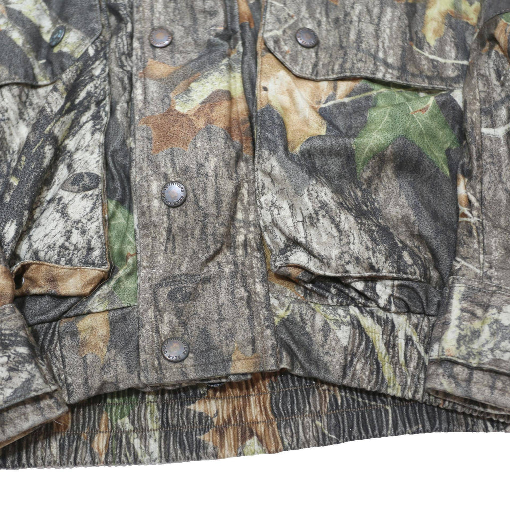 BEAR CREEK Mens Grey Camouflage Cotton Blend Zip Jacket L Outdoor Casual