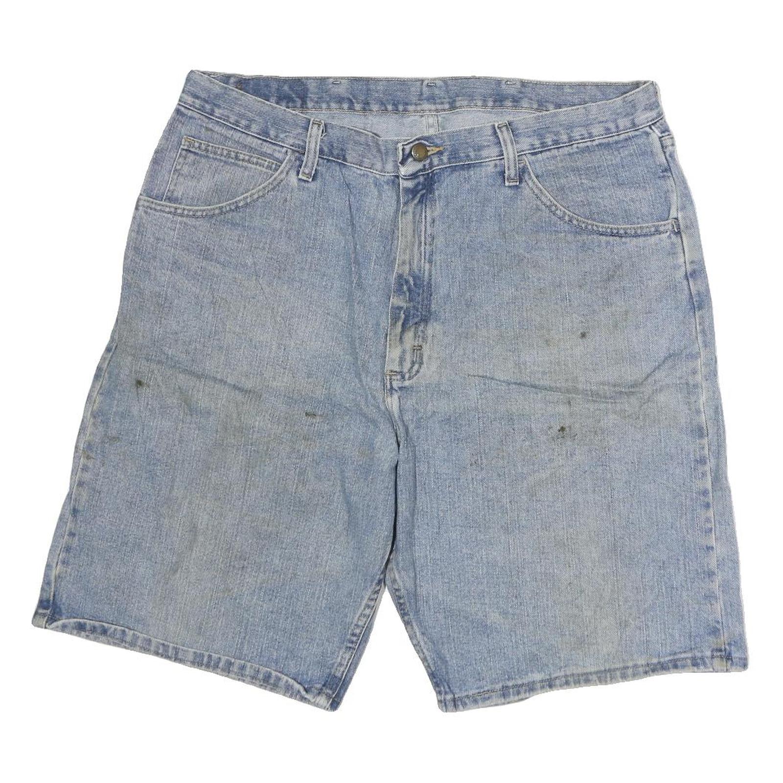 WRANGLER Mens Denim Blue Cotton Shorts XL W38 Casual Workwear Relaxed Fit