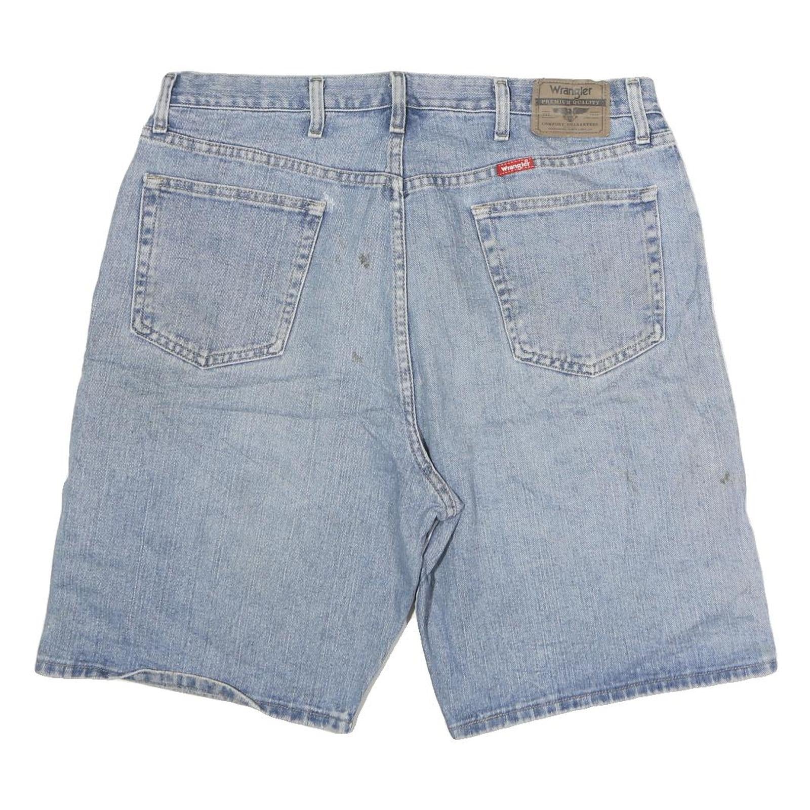 WRANGLER Mens Denim Blue Cotton Shorts XL W38 Casual Workwear Relaxed Fit