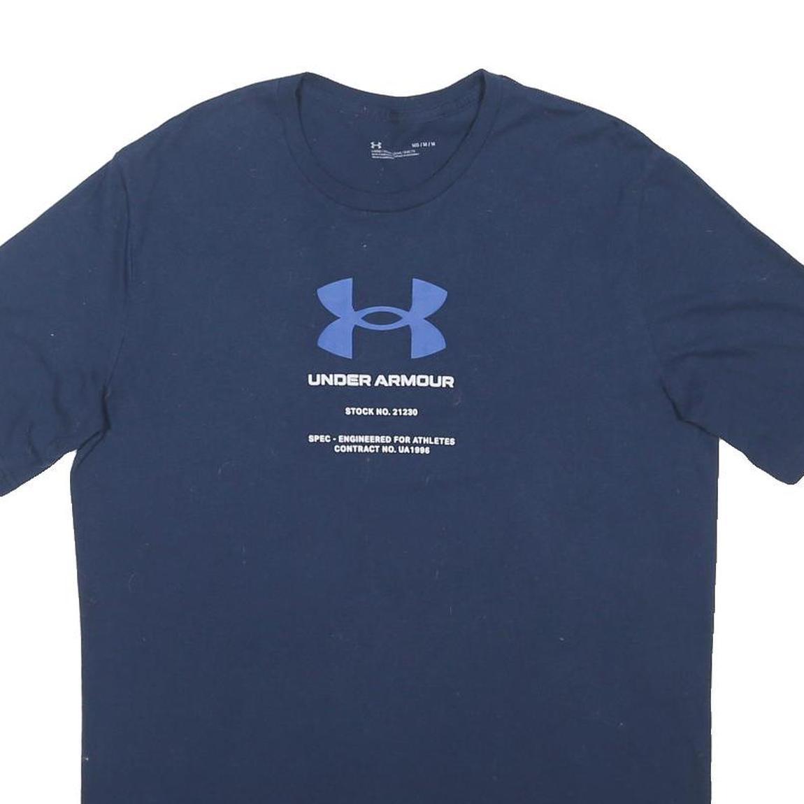 UNDER ARMOUR Mens Navy Blue Graphic T-Shirt M Short Sleeve Crew Neck Casual