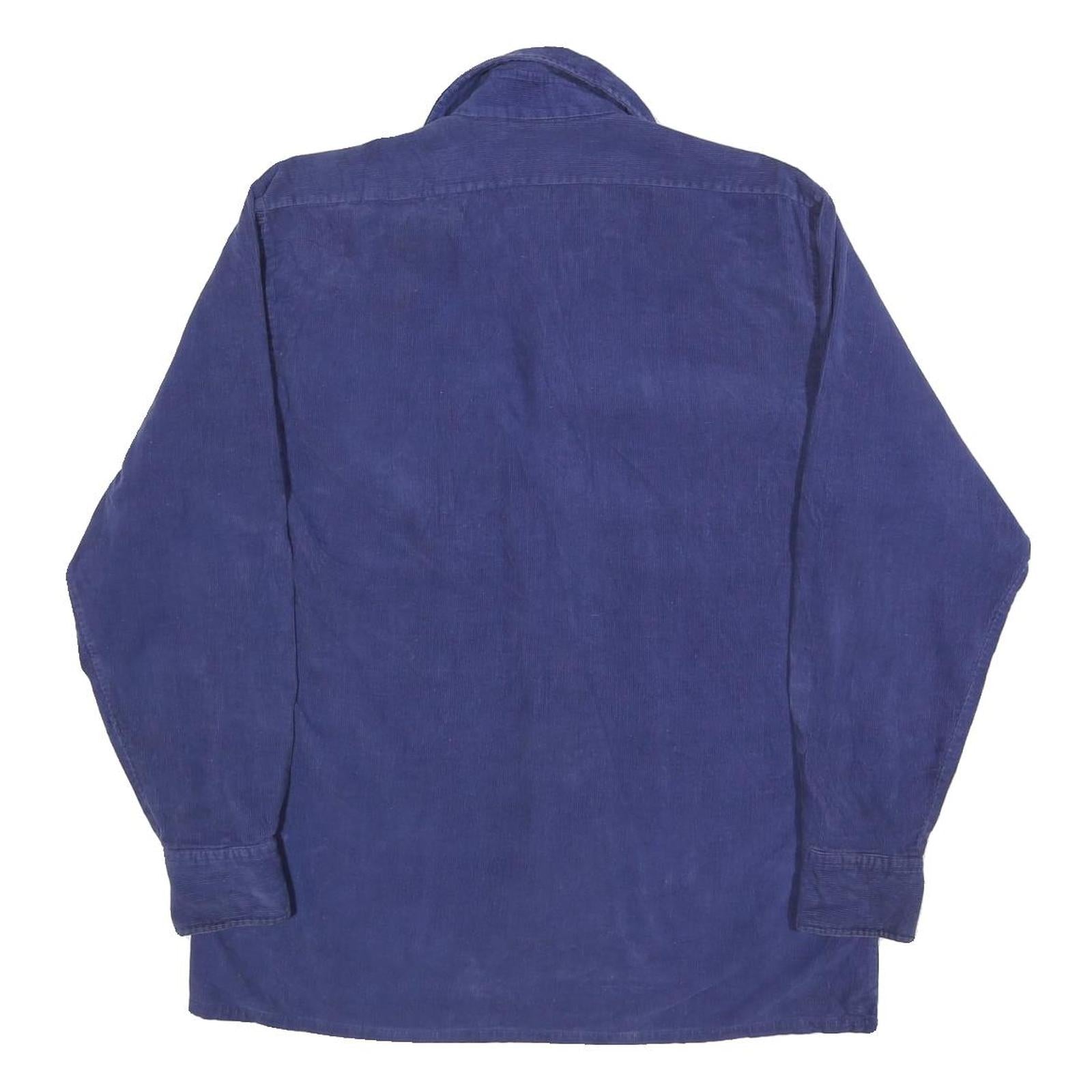 WINDBREAKER Mens Blue Plain Shirt M Cotton Blend Button Closure Classic Fit