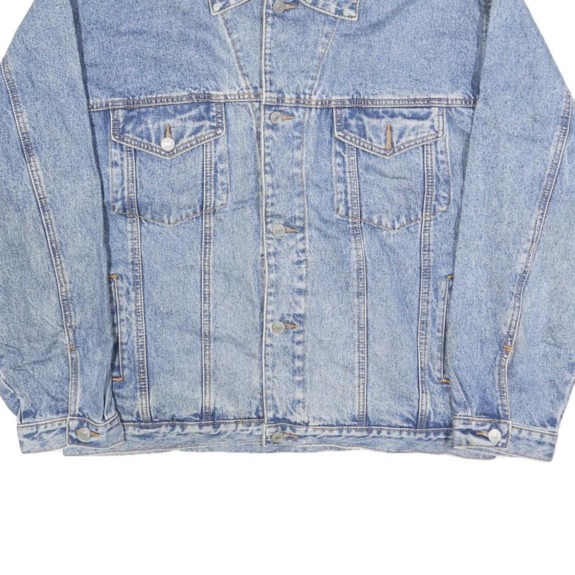 COUNTRY SEAT Mens Blue Denim Button Jacket L Cotton Classic Casual