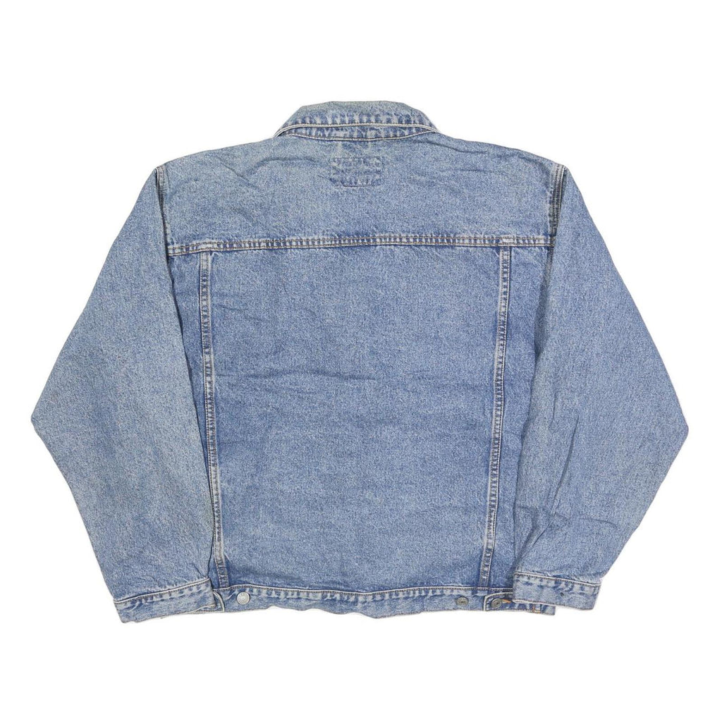 COUNTRY SEAT Mens Blue Denim Button Jacket L Cotton Classic Casual