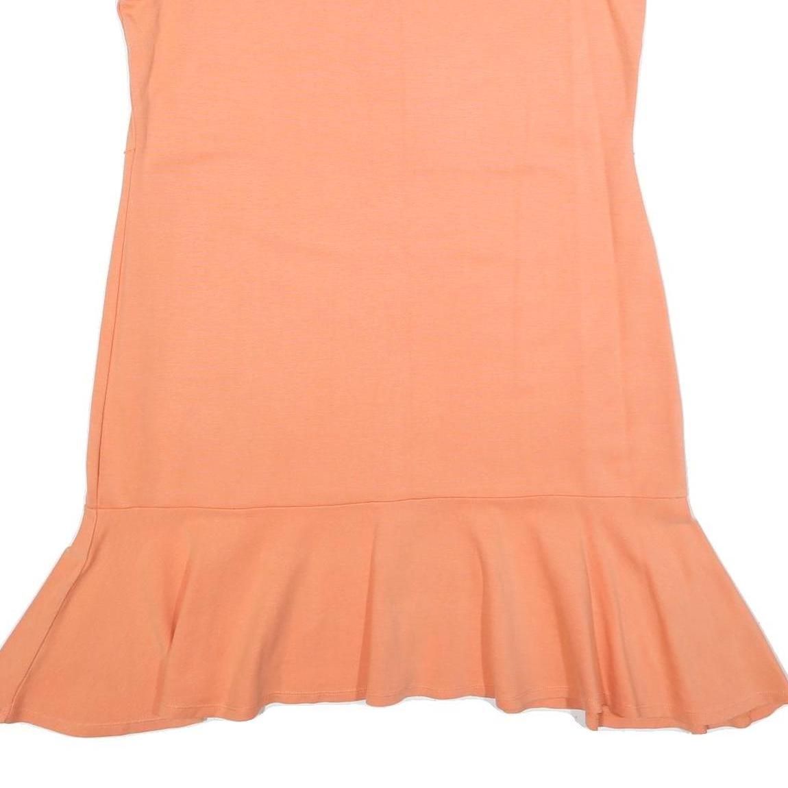 LAUREN RALPH LAUREN Womens Peach Bodycon Viscose Blend Plain Short Sleeve Mini