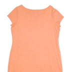 LAUREN RALPH LAUREN Womens Peach Bodycon Viscose Blend Plain Short Sleeve Mini