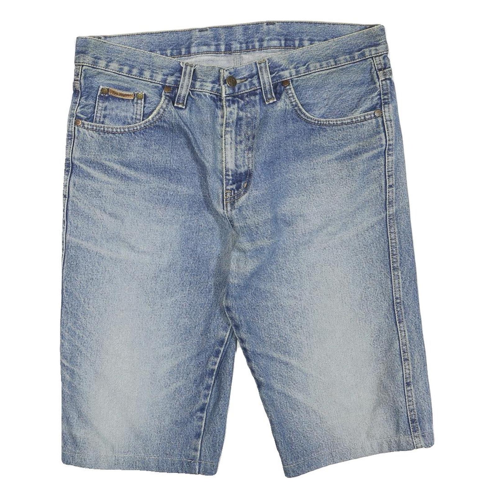 WRANGLER Womens Shorts Blue Denim L W36 Classic Cotton Blend Casual Summer