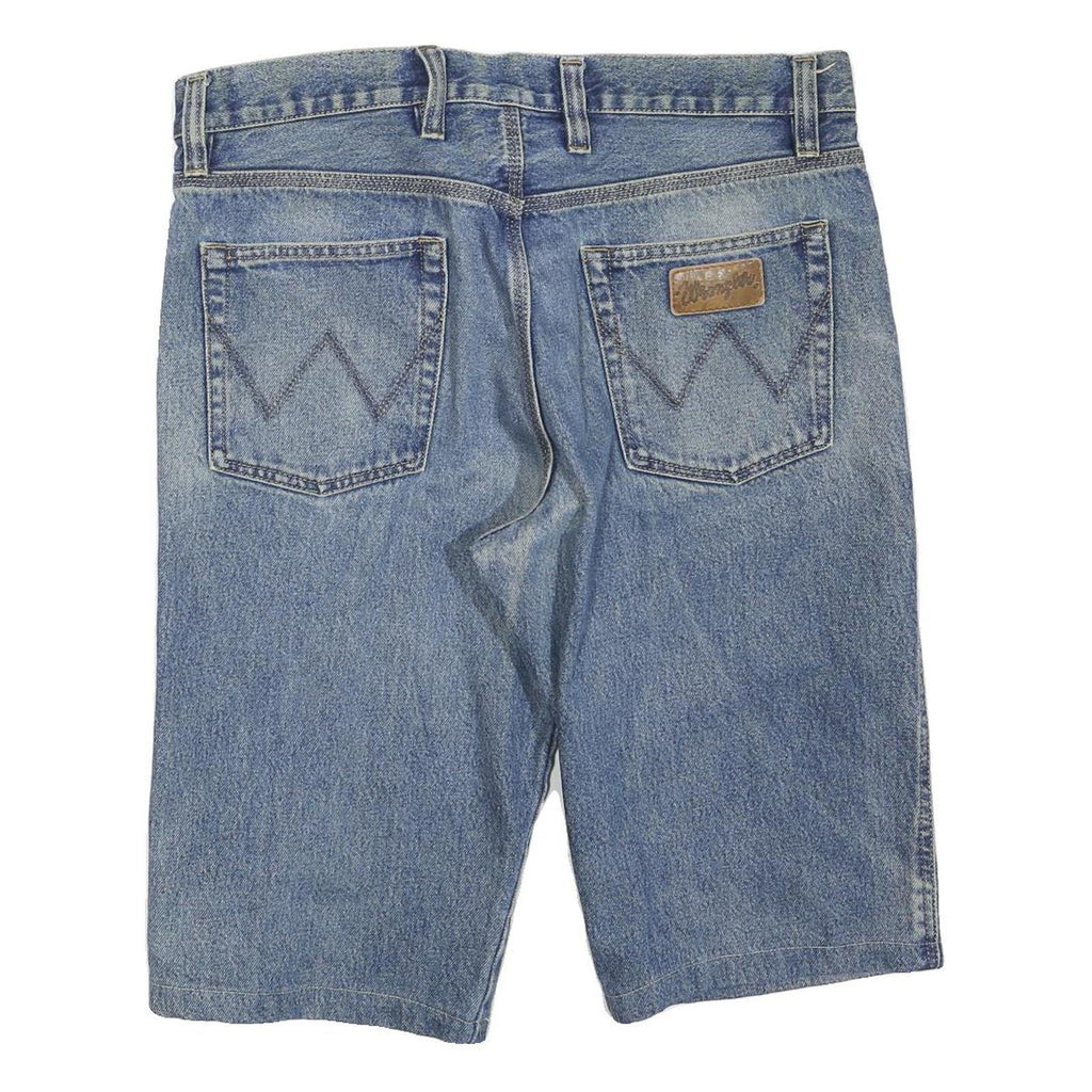 WRANGLER Womens Shorts Blue Denim L W36 Classic Cotton Blend Casual Summer