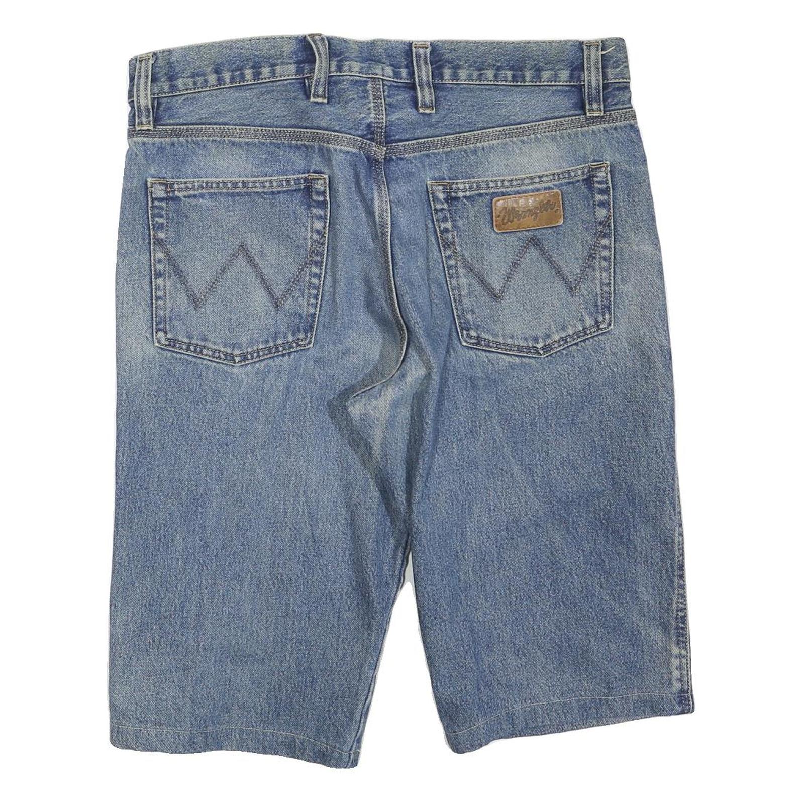 WRANGLER Womens Shorts Blue Denim L W36 Classic Cotton Blend Casual Summer