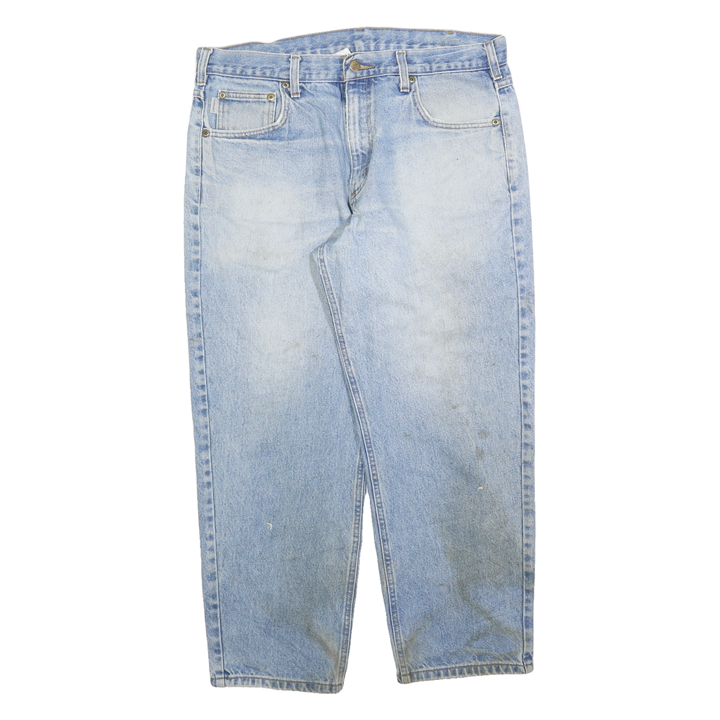 CARHARTT Mens Jeans Blue Relaxed Straight Denim Light W36 L28 Workwear Casual