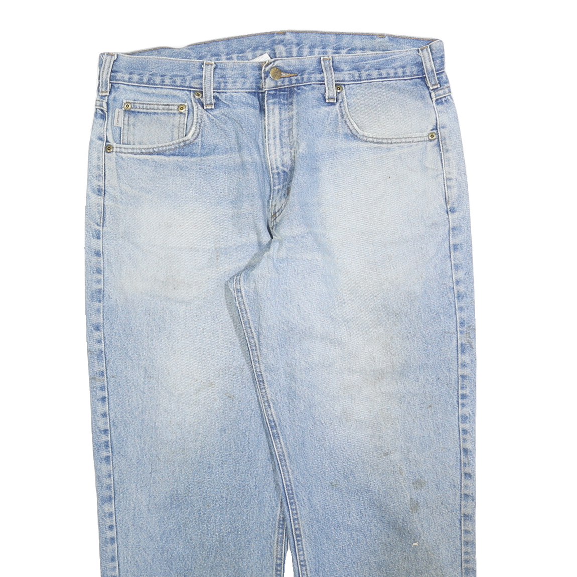 CARHARTT Mens Jeans Blue Relaxed Straight Denim Light W36 L28 Workwear Casual