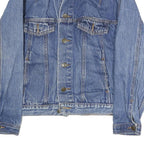 Mens Blue Denim Cotton Jacket S Button Closure Classic Fit Casual Outerwear