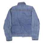 Mens Blue Denim Cotton Jacket S Button Closure Classic Fit Casual Outerwear