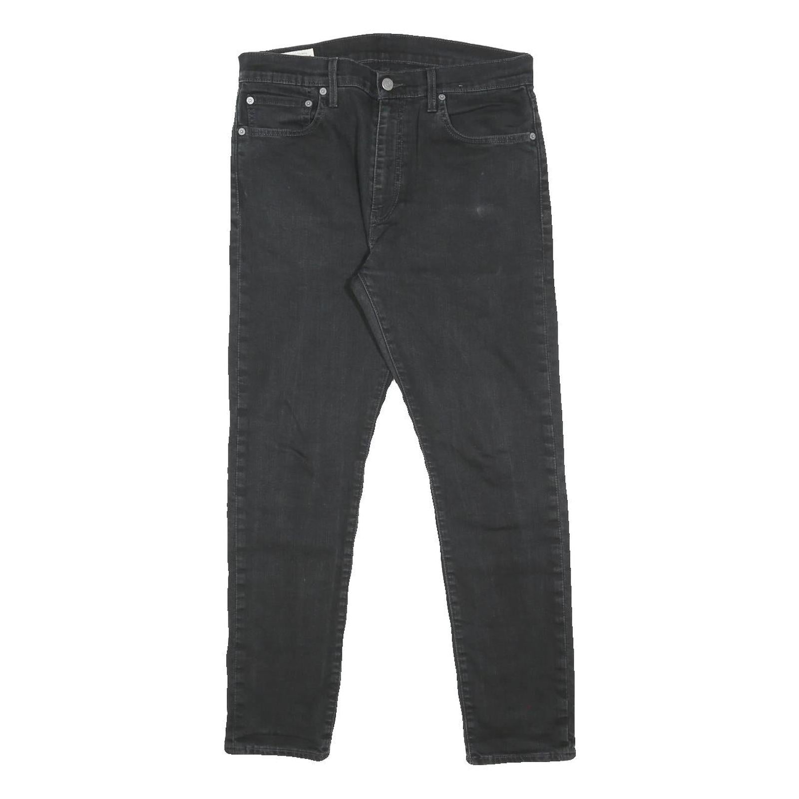LEVI'S 512 BIG E Mens Slim Black Skinny Denim W32 L30 Cotton Blend Zip Jeans
