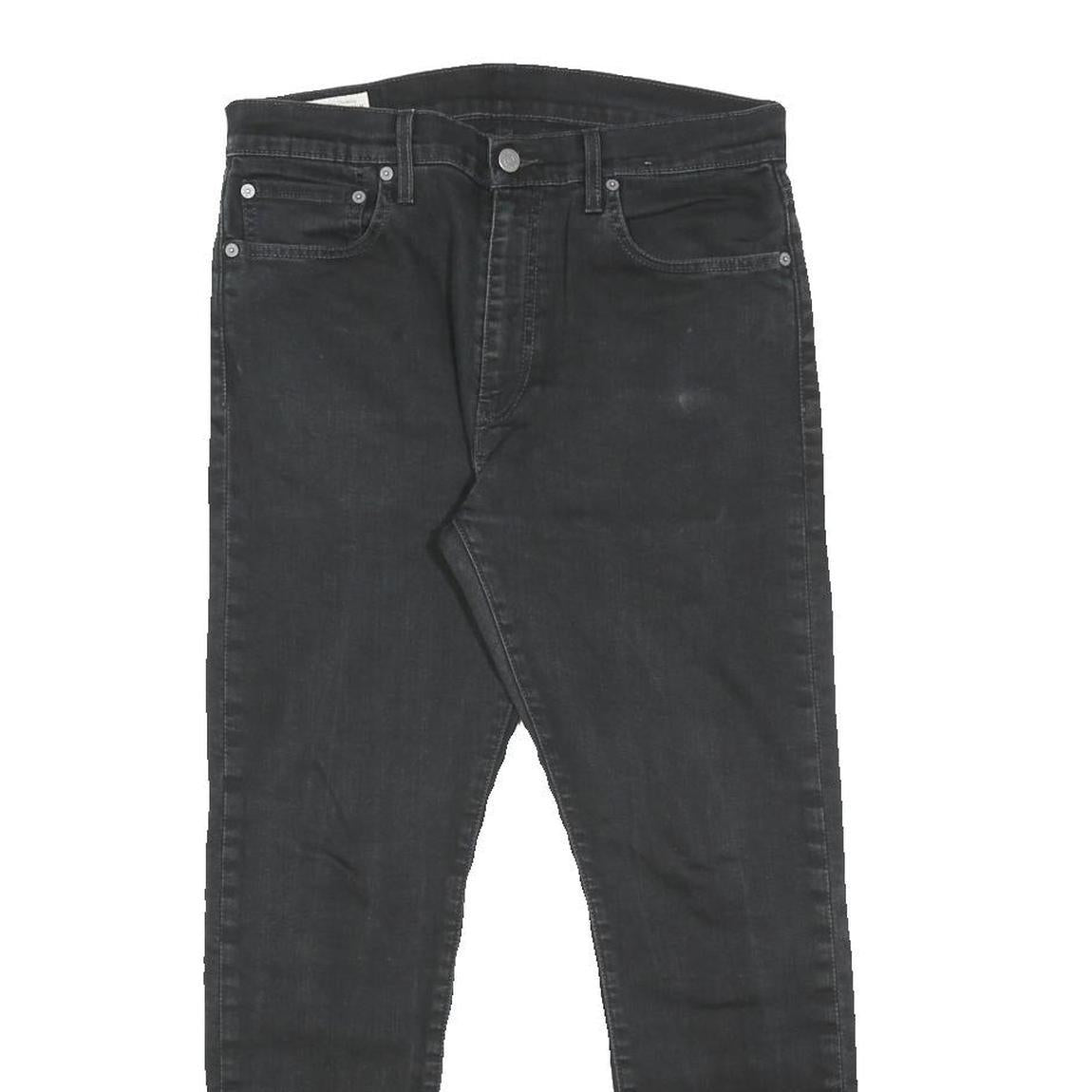 LEVI'S 512 BIG E Mens Slim Black Skinny Denim W32 L30 Cotton Blend Zip Jeans