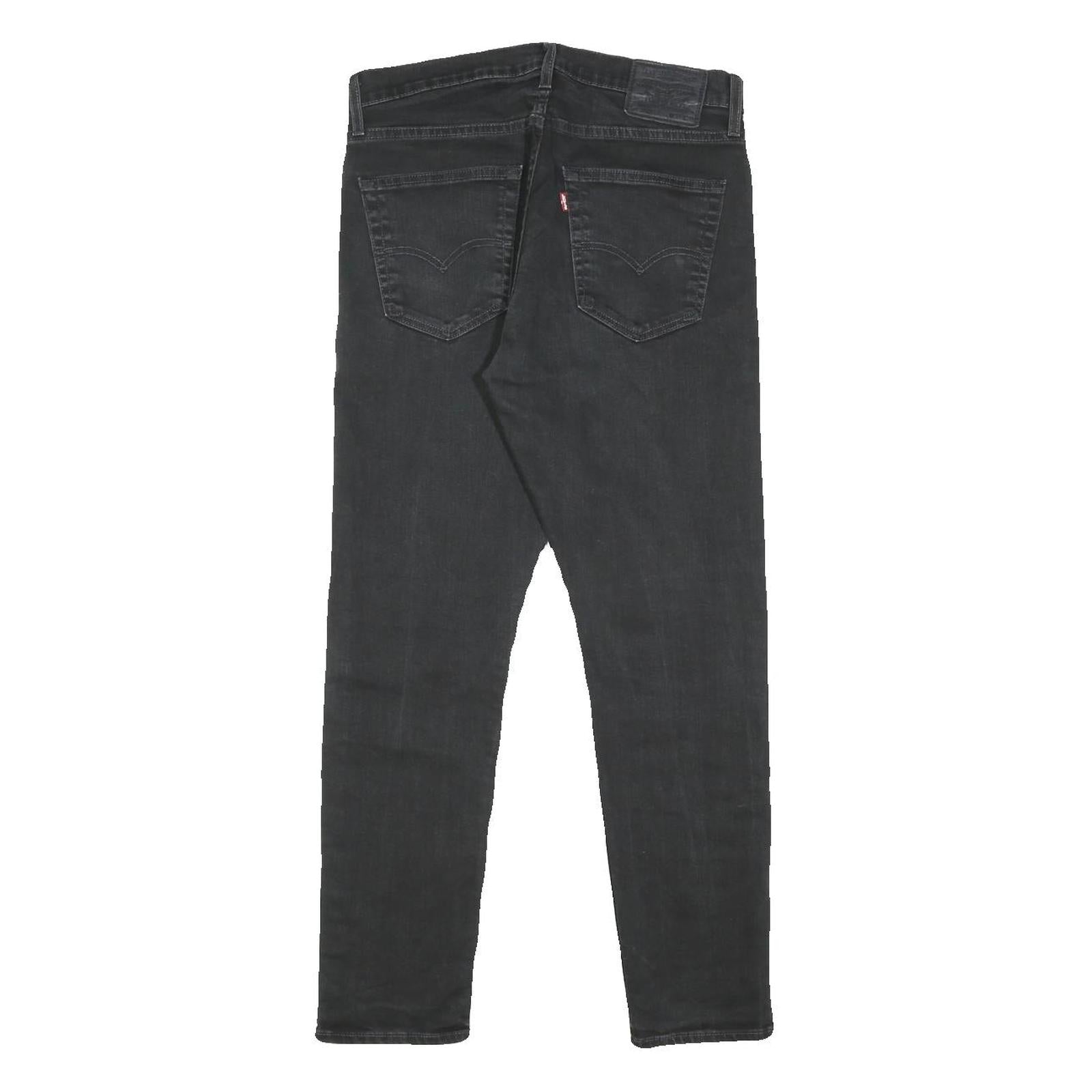 LEVI'S 512 BIG E Mens Slim Black Skinny Denim W32 L30 Cotton Blend Zip Jeans