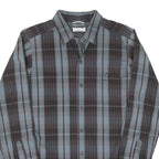 COLUMBIA Mens Blue & Brown Plaid Shirt S Outdoor Casual Button Front Cotton