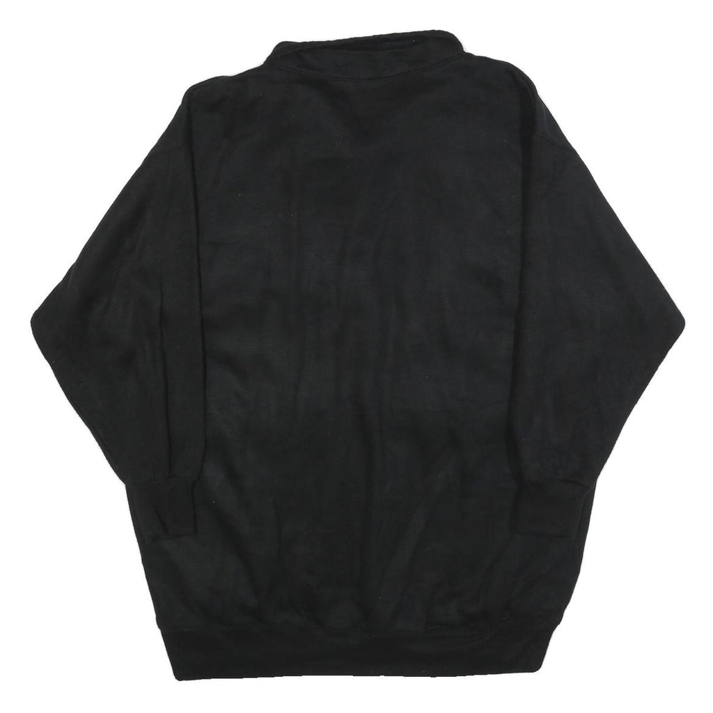 SPECIAL EVENTS Womens Black Collared L Cotton Blend Sweatshirt Button Front