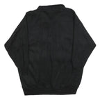 SPECIAL EVENTS Womens Black Collared L Cotton Blend Sweatshirt Button Front