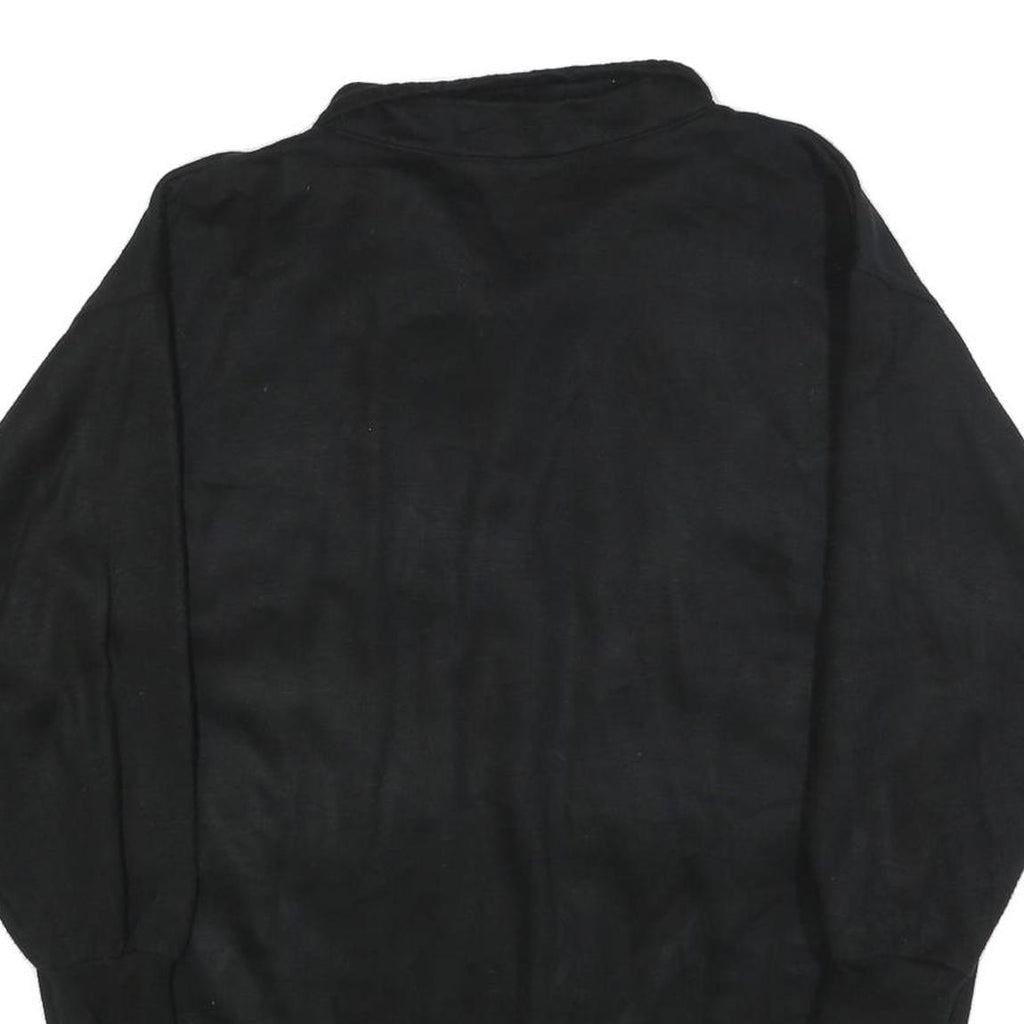 SPECIAL EVENTS Womens Black Collared L Cotton Blend Sweatshirt Button Front