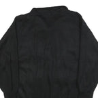 SPECIAL EVENTS Womens Black Collared L Cotton Blend Sweatshirt Button Front